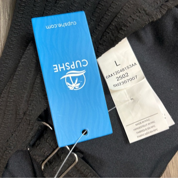 Black Cupshe NWT Bikini Top Size Large - Picture 6 of 6